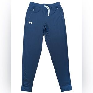 Under Armour Boys Youth Large Navy Athletic Joggers Pockets Style 1367164